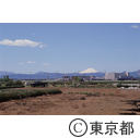 富士山の見える農村風景