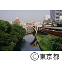 神田川と聖橋、中央線が走る