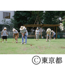 ゲートボールの練習