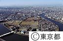 南千住付近を流れる隅田川（空撮）