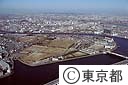 南千住付近の隅田川（空撮）