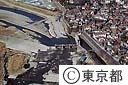 多摩川の羽村堰（空撮）