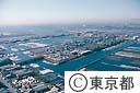 新木場の貯木場（空撮）