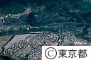 五日市町内を流れる秋川（空撮）