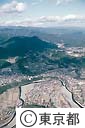 五日市町を流れる秋川（空撮）