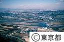 南多摩処理場と多摩川（空撮）
