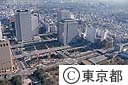 新宿副都心東京都庁建設中（空撮）