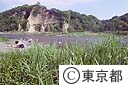 六枚屏風岩　手前秋川