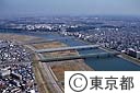 江戸川に架る総武線・市川橋・京成線（手前から）