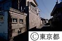 村のメイン通り　抗火石のヘイが多い