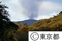裏砂漠から見た三原山の噴火
