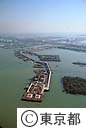 東京港連絡橋の工事（空撮）