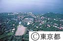 波浮の近く、大島南部（空撮）