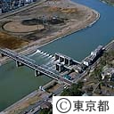 多摩川丸子橋（空撮）