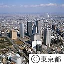 新宿駅西口高層ビル群（空撮）