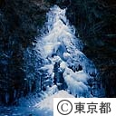 結氷した払沢の滝