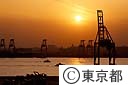 大井コンテナ埠頭の夕焼け