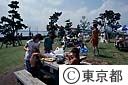 芝生広場がありキャンプが楽しめる城南島海浜公園