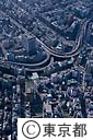 日本橋界隈と首都高速道路江戸橋インターチェンジ（空撮）