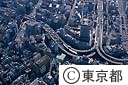 日本橋界隈と首都高速道路江戸橋インターチェンジ（空撮）