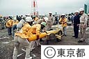 塩素ガスが漏れた場合を想定しての防災訓練