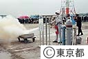 消火器では消えない火、モノシランガスの消火実験