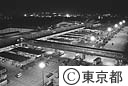 夜の大田市場、全国から青果を積んだトラックが集まってくる