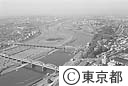 多摩川の丸子橋付近（空撮）