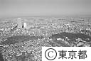 雑司ケ谷霊園（左）とサンシャインシティ（空撮）
