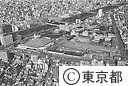 国技館と江戸東京博物館予定地（空撮）