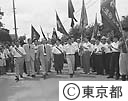 砂川事件　砂川基地問題町民大会、安井知事、福島調達庁長官