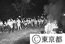 四谷三小の子供　山形の子供との交歓会（キャンプファイヤー）