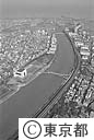 桜橋上空より隅田川下流を望む（空撮）