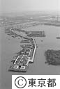 東京港連絡橋の工事（空撮）
