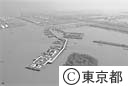 東京港連絡橋の工事（空撮）