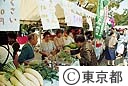 消費者まつりで無農薬野菜を売る人たち