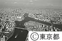 佃島より隅田川方向を望む（空撮）
