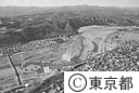 多摩川の羽村堰（空撮）