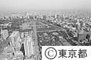 日比谷公園と丸の内ビジネス街（空撮）
