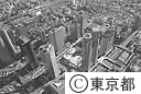 空から見る新都庁舎