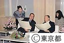 パリ市友好代表団　シラクパリ市長鈴木知事面会
