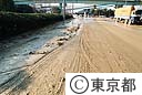 液状化した道路