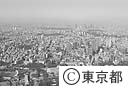 芝公園上空から新宿方向