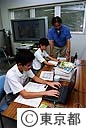 中学生の職場体験（コンピュータデーター入力）