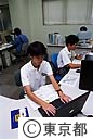 中学生の職場体験（コンピュータデーター入力）