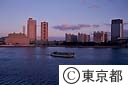 お台場海浜公園を行く屋形船