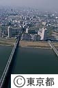 荒川上空から亀戸大島防災住宅