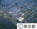 金町浄水場の全景（空撮）