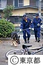 逃走経路を追う警察犬