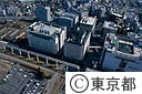 立川駅北口ビル群と多摩都市モノレール（空撮）